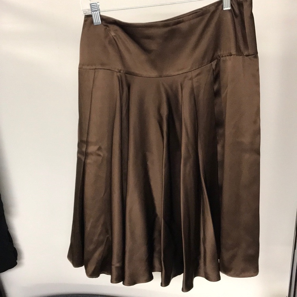 Etcetera Brown Silk Skirt